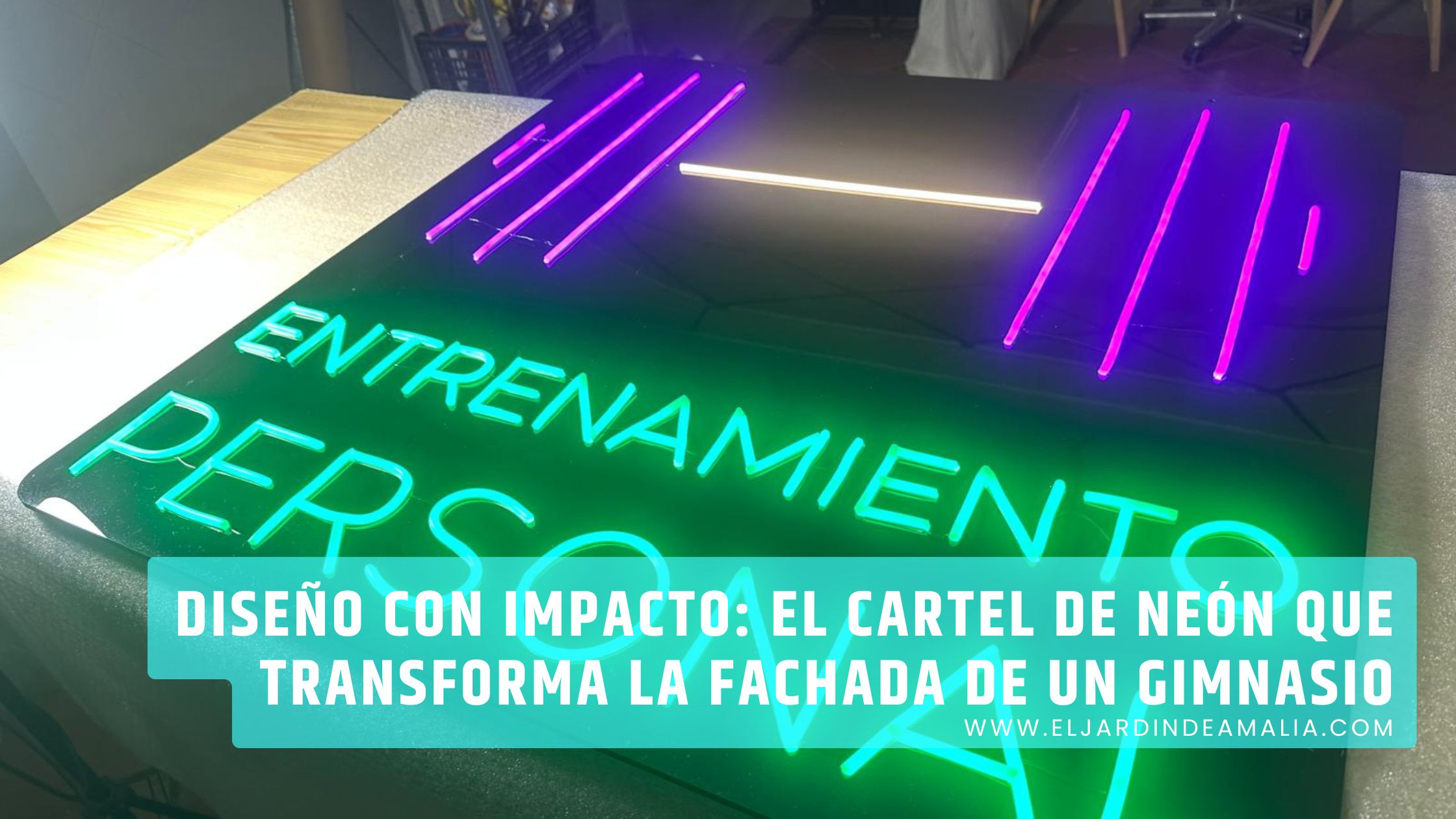 cartel neón led gimnasio