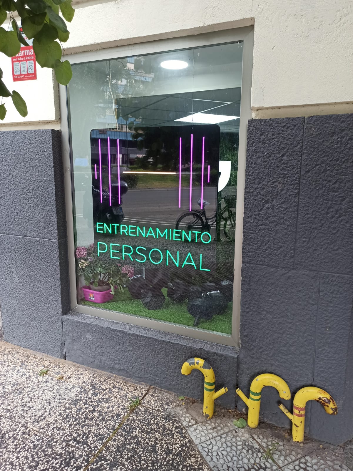 cartel de neón gimnasio