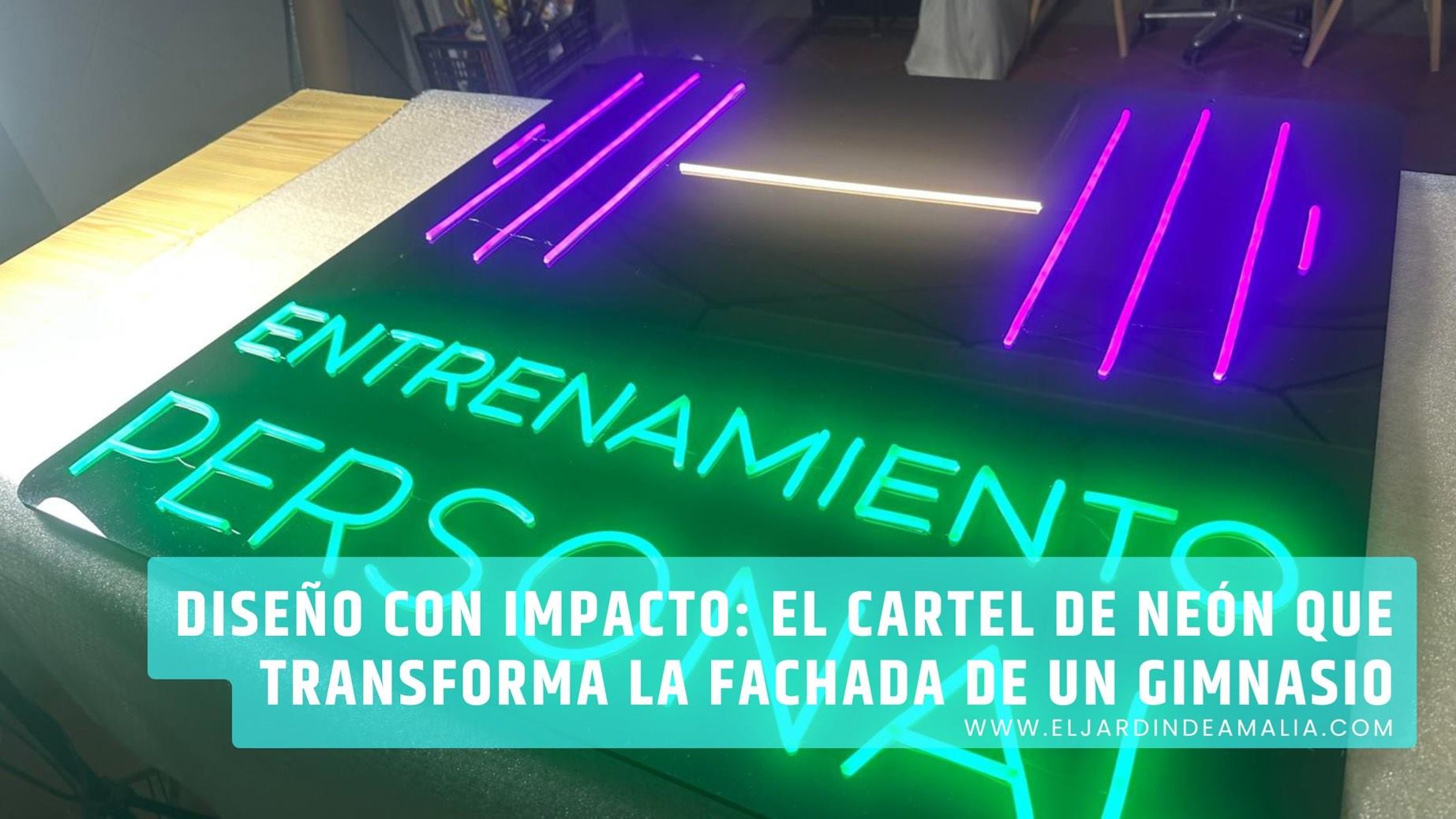 cartel neón led gimnasio